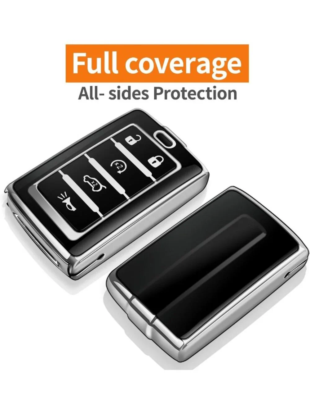 Soft Key Fob Cover with Keychain - Full Protection for 2021-2026 Jeep Models